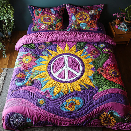 Peace Sign In Sun WY1902024CL Duvet Cover Set