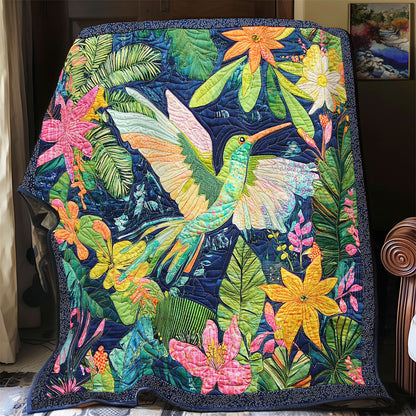 Hummingbird In Colorful Garden WY0402028CL Quilt