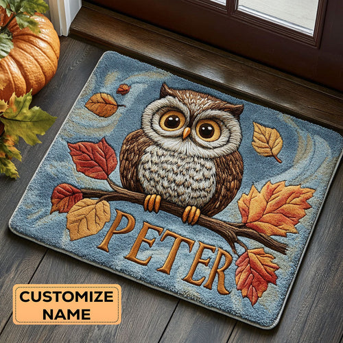 Owl Gaze CP1508126CL Personalized Doormat