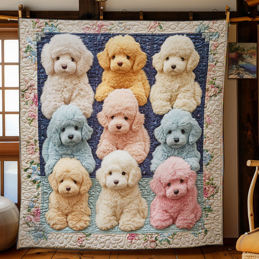 Pastel Poodle Parade WY1103018CL Quilt