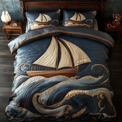 Sailboat In Storm WY0104004CL Duvet Cover Set