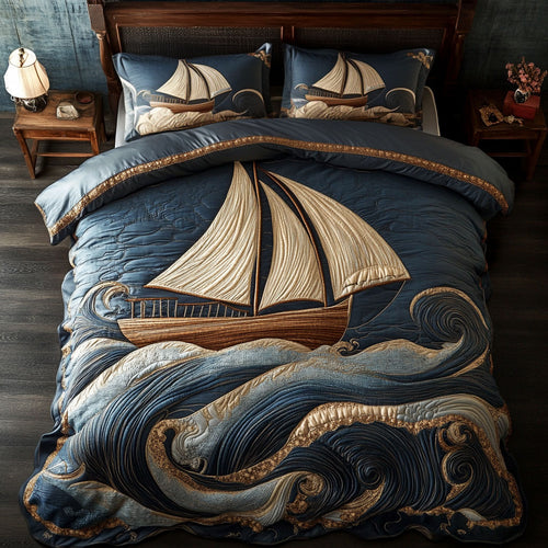 Sailboat In Storm WY0104004CL Duvet Cover Set