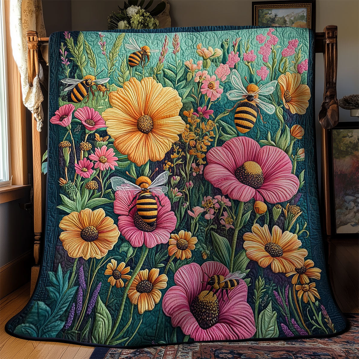 Buzzing Flowers WY1803021CL Quilt