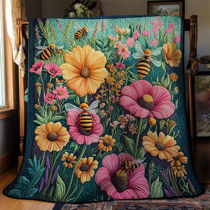 Buzzing Flowers WY1803021CL Quilt