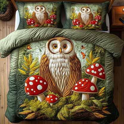 Owl In Mushroom Forest WY1604041CL Duvet Cover Set