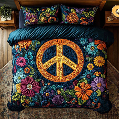 Peace Sign In Garden WY1404012CL Duvet Cover Set