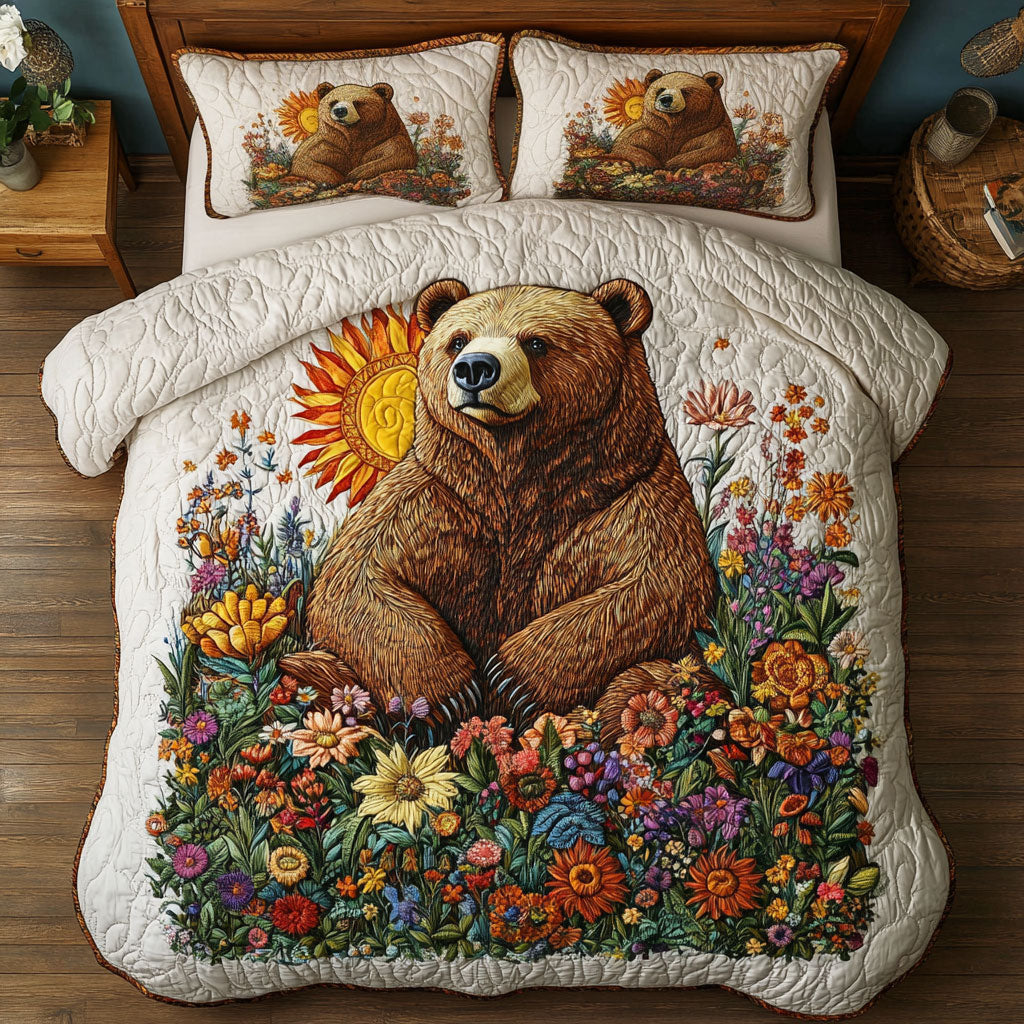 Floral Meadow Bear WY3004060CL Duvet Cover Set