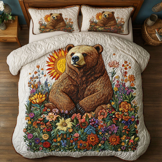 Floral Meadow Bear WY3004060CL Duvet Cover Set