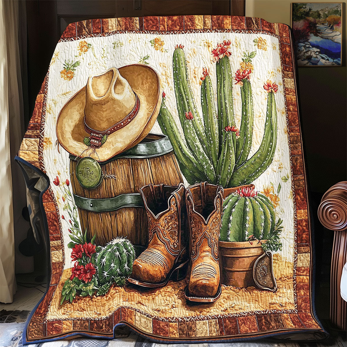 Cowboy In Desert WY2101051CL Quilt