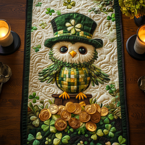 Patrick Owl WY0901140CL Quilted Table Runner