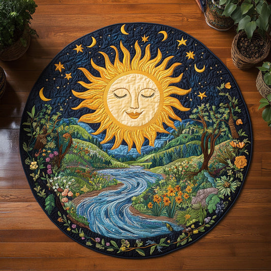 Mystic Sun WY0805036CL Quilted Round Mat