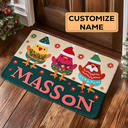 Happy Chicken CW1908057CL Personalized Doormat