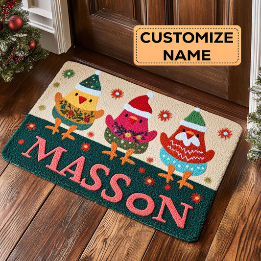 Happy Chicken CW1908057CL Personalized Doormat