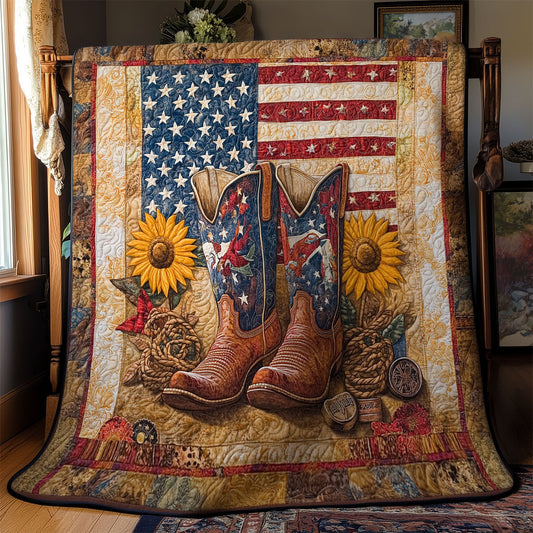 Cowboy Boots And Sunflower WY2301047CL Quilt