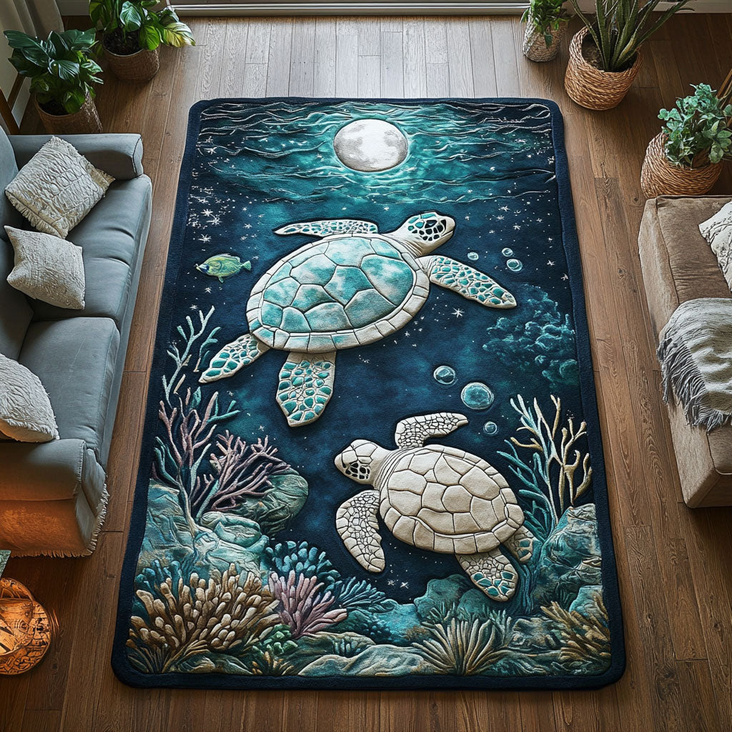 Turtle Under Moon CW0509056CL Area Rug