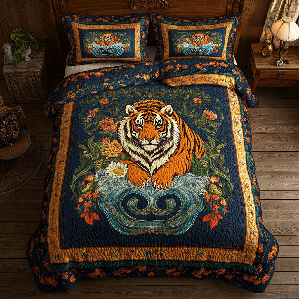 Mystic Tiger In Forest WY1401057CL Duvet Cover Set