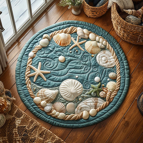 Beach Bliss Shell WY0107081CL Quilted Round Mat