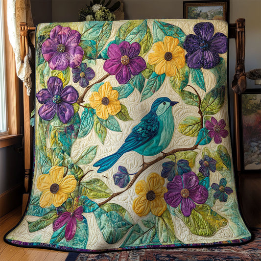 Blue Bird In Flower WY1002021CL Quilt