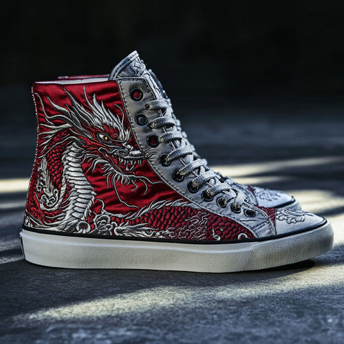 Crimson Scale Dragon CW1109091CL Canvas High-Tops
