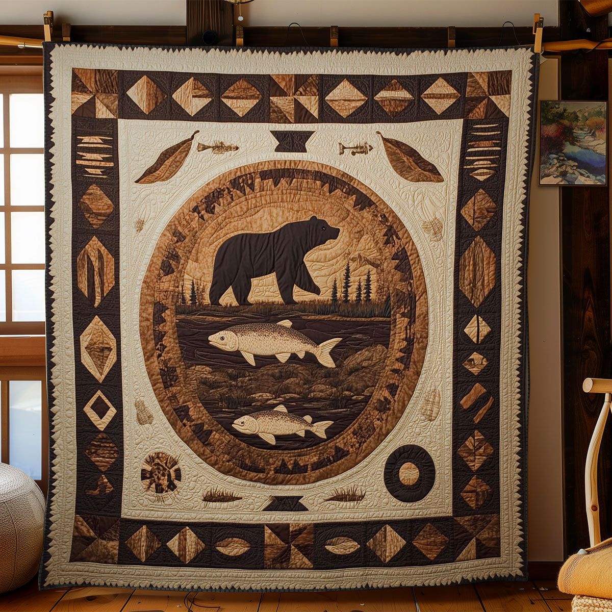 Fishing Bear WY1703120CL Quilt