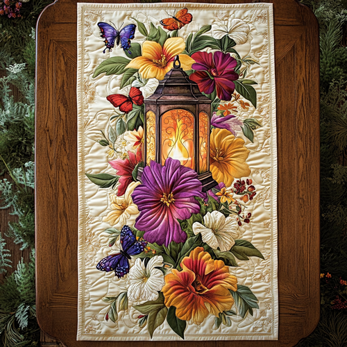 Lantern And Flower WY1901031CL Quilted Table Runner