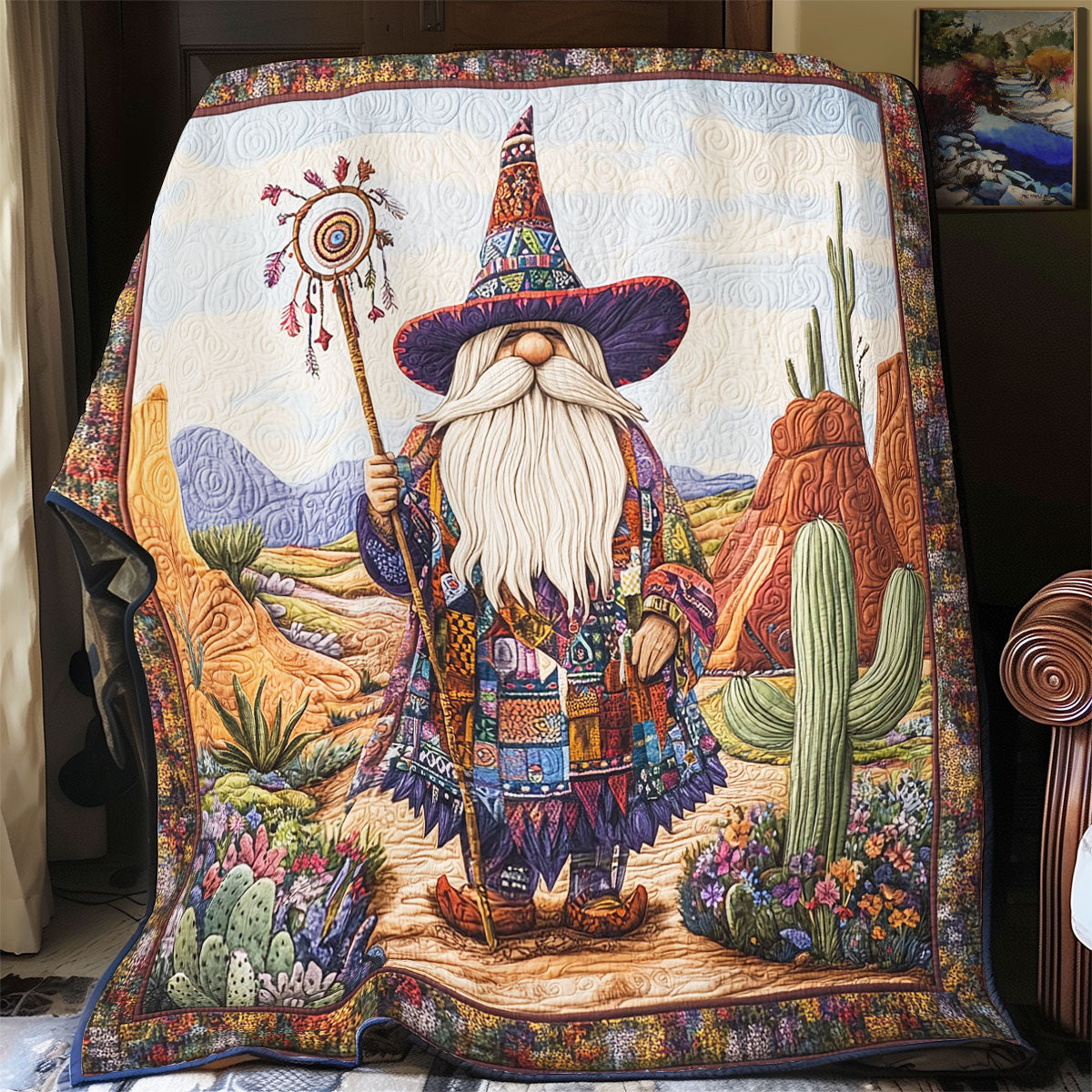 Bohemian Gnome In Desert WY1303008CL Quilt