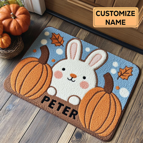 Pumpkin Snuggle CP1508140CL Personalized Doormat