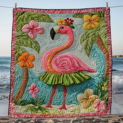 Beach Bloom Flamingo WY3103021CL Quilt