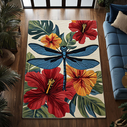 Hibiscus Dragonfly CW0309067CL Area Rug