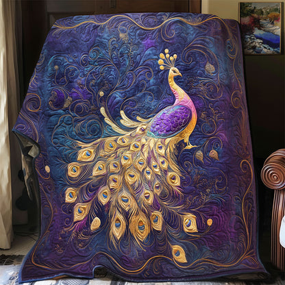 Elegant Purple Peacock WY1002054CL Quilt