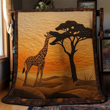 Giraffe In Sunset Forest WY1303054CL Quilt