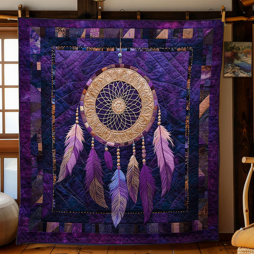 Mystic Purple Feather Dreamcatcher WY0503118CL Quilt