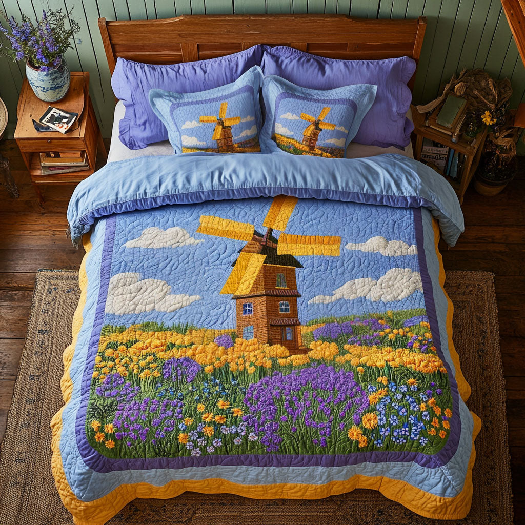 Windmill In FLower Highland WY2703023CL Duvet Cover Set