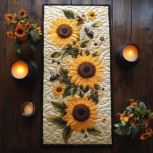 Sunflower Garden WY1901015CL Quilted Table Runner