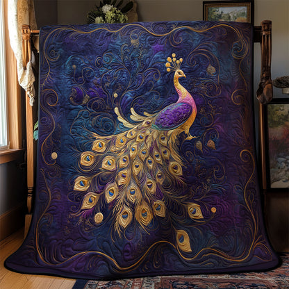 Elegant Purple Peacock WY1002054CL Quilt