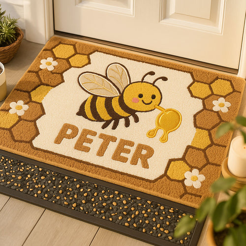 Sweet Honeybee WJ1508023CL Personalized Doormat