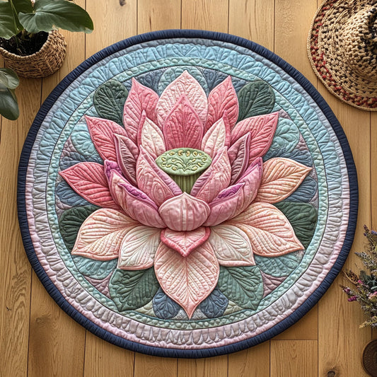 Tranquil Lotus WY0107175CL Quilted Round Mat