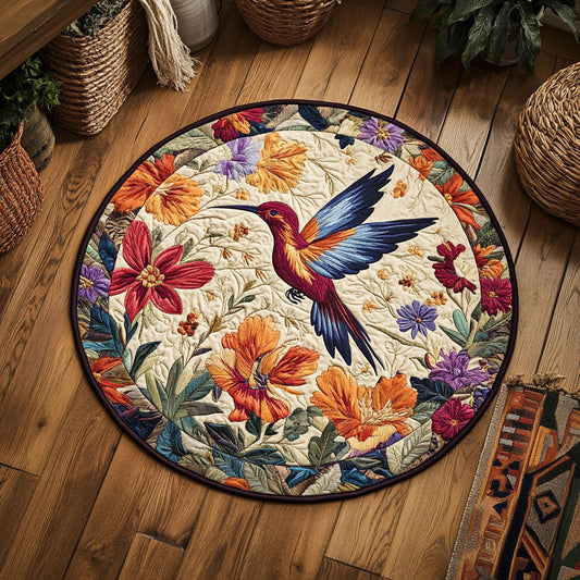 Sunset Wings And Wildflowers WY0107173CL Quilted Round Mat