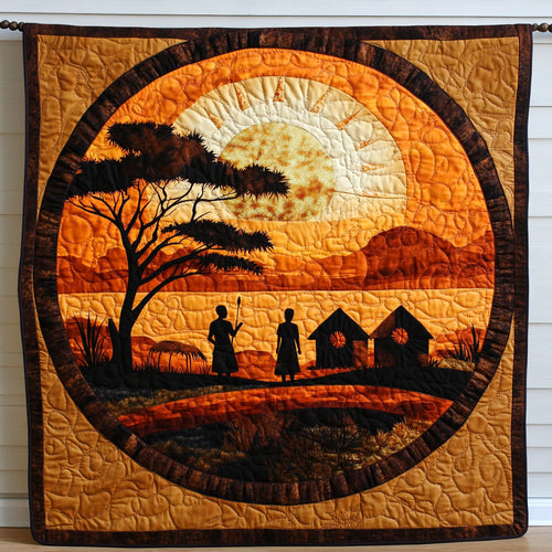 Africa Sunset Village WY0503088CL Quilt