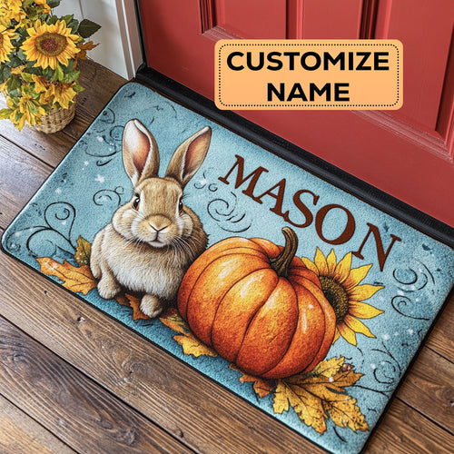 Autumn Rabbit CW1508061CL Personalized Doormat