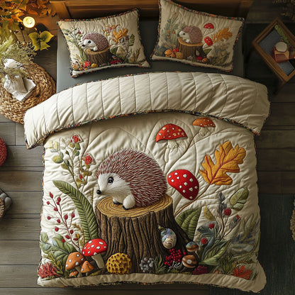 Headgehog In Mushroom Forest WY2805005CL Duvet Cover Set