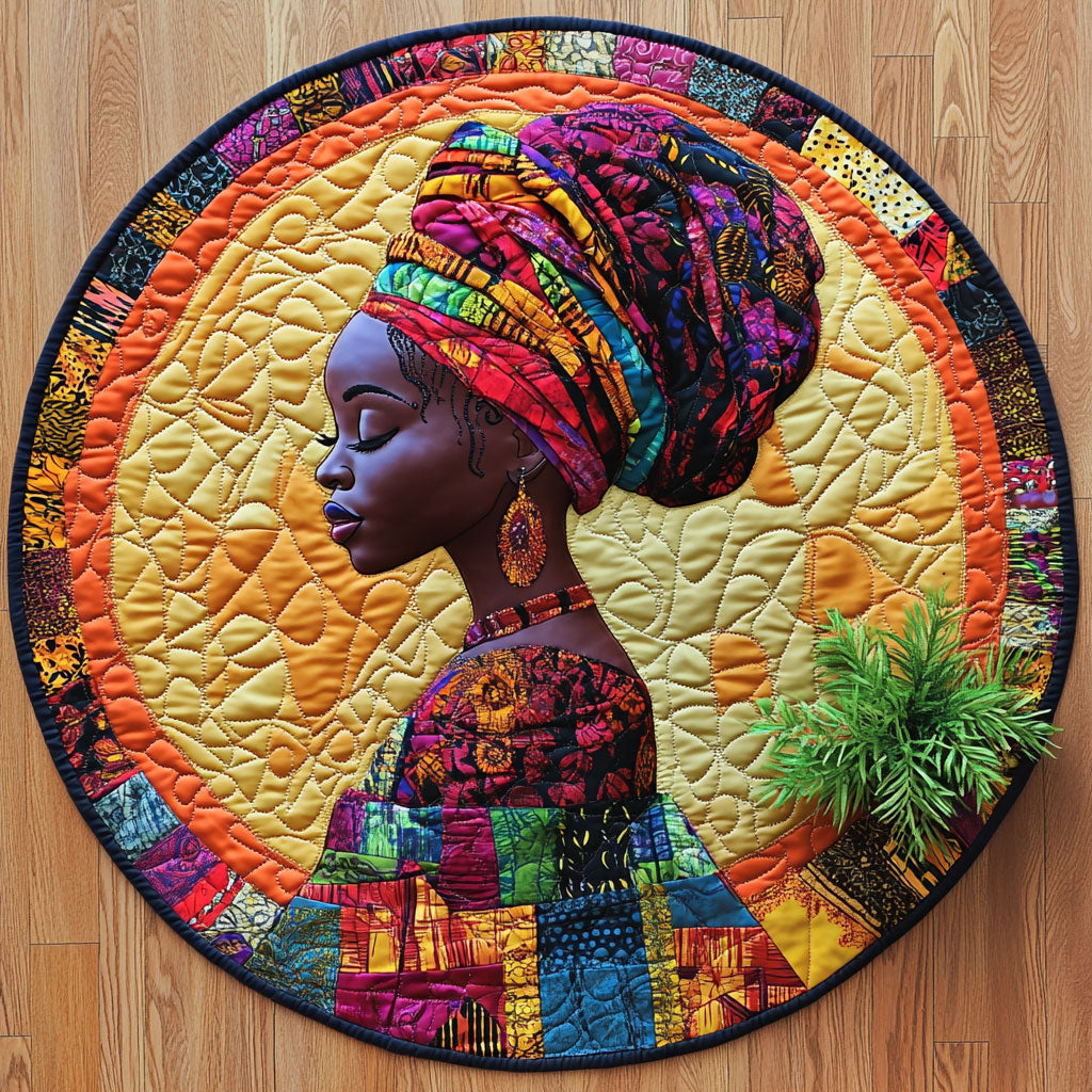 African Beauty CM2204047CL Quilted Round Mat