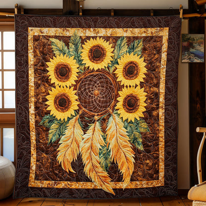 Feather Dreamcatcher And Sunflower WY1002065CL Quilt