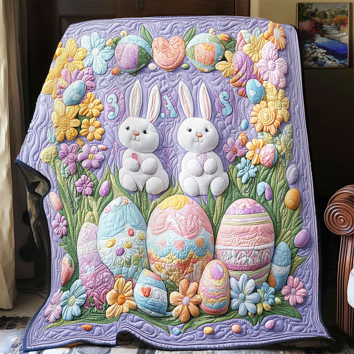 Bunny And Easter Egg WY1303012CL Quilt