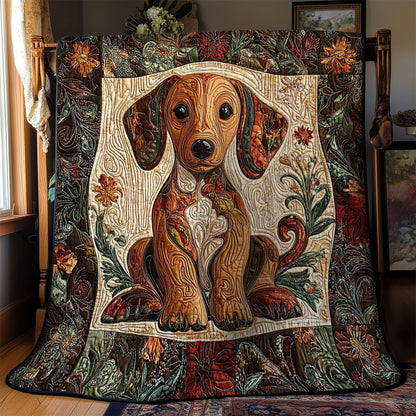 Dachshund In Garden WY1303025CL Quilt