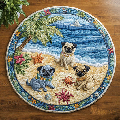 Beach Pug CM2504009CL Quilted Round Mat