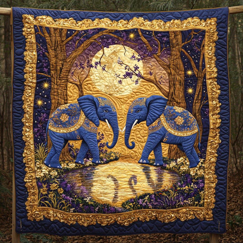 Couple Midnight Elephant WY1303030CL Quilt