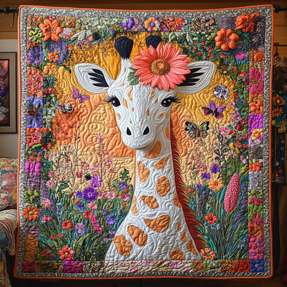 Flower White Giraffe WY1407081CL Quilt
