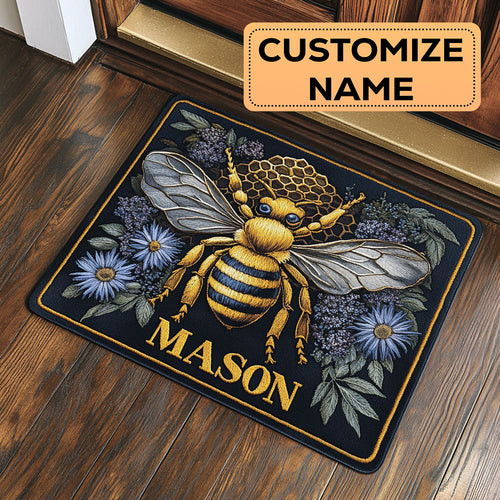 Bee Honey Comb CW1508070CL Personalized Doormat