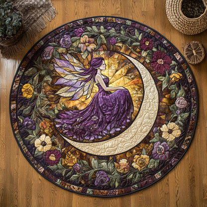 Magic Purple Garden WY0107125CL Quilted Round Mat